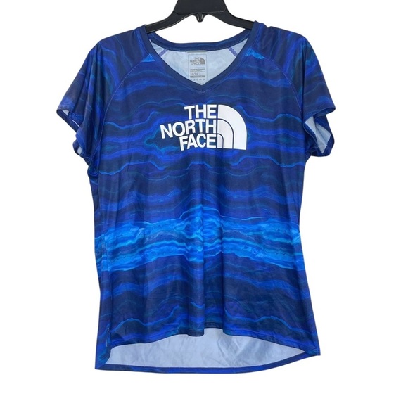 The North Face Blue V-neck Active Fit Shirt XL - Picture 1 of 9